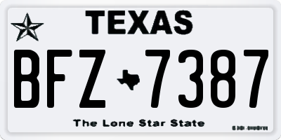 TX license plate BFZ7387