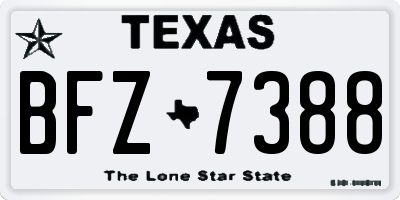 TX license plate BFZ7388