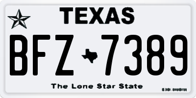 TX license plate BFZ7389