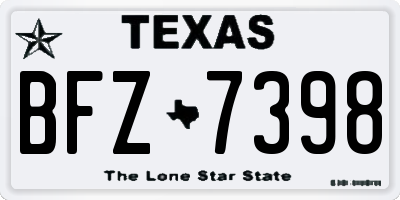 TX license plate BFZ7398