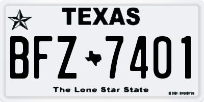 TX license plate BFZ7401