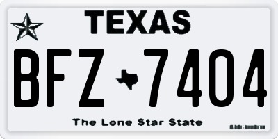 TX license plate BFZ7404