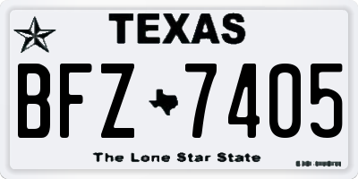 TX license plate BFZ7405