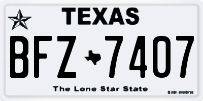 TX license plate BFZ7407