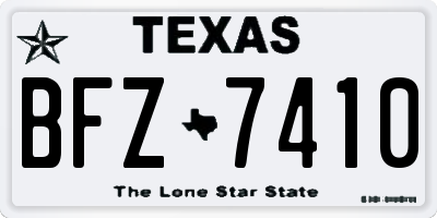 TX license plate BFZ7410