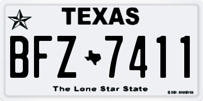 TX license plate BFZ7411