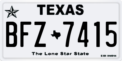 TX license plate BFZ7415