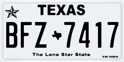 TX license plate BFZ7417