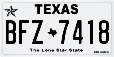 TX license plate BFZ7418