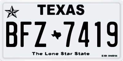 TX license plate BFZ7419