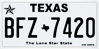 TX license plate BFZ7420