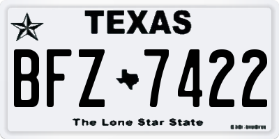 TX license plate BFZ7422