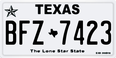 TX license plate BFZ7423