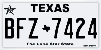 TX license plate BFZ7424