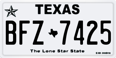 TX license plate BFZ7425