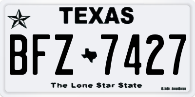 TX license plate BFZ7427