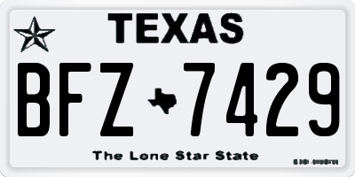 TX license plate BFZ7429