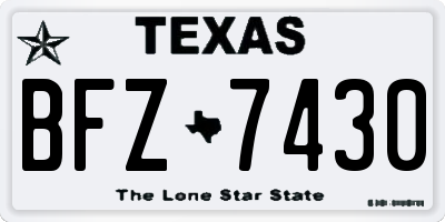 TX license plate BFZ7430