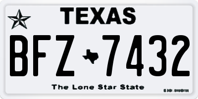 TX license plate BFZ7432