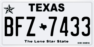 TX license plate BFZ7433