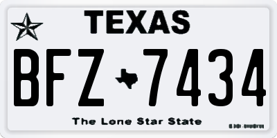 TX license plate BFZ7434
