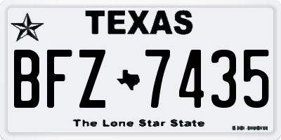 TX license plate BFZ7435