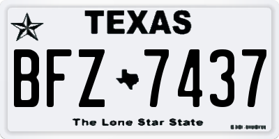 TX license plate BFZ7437