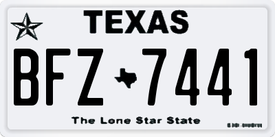 TX license plate BFZ7441
