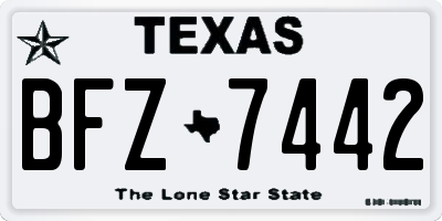 TX license plate BFZ7442