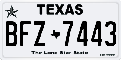 TX license plate BFZ7443