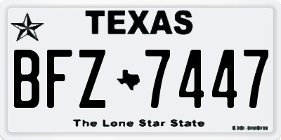 TX license plate BFZ7447