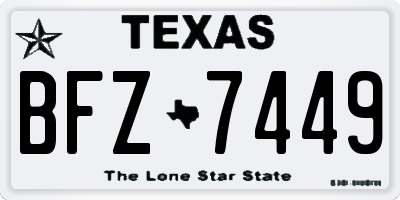 TX license plate BFZ7449
