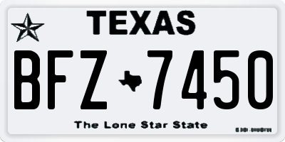 TX license plate BFZ7450