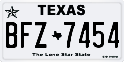 TX license plate BFZ7454