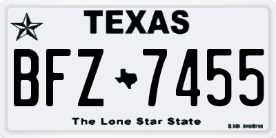 TX license plate BFZ7455