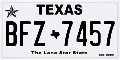 TX license plate BFZ7457