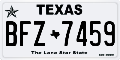 TX license plate BFZ7459