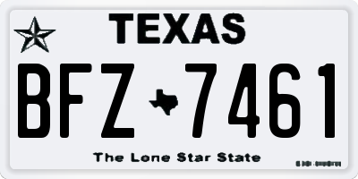 TX license plate BFZ7461