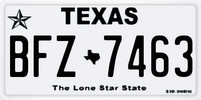 TX license plate BFZ7463