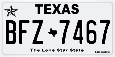 TX license plate BFZ7467