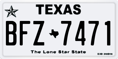 TX license plate BFZ7471
