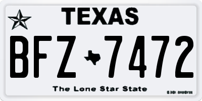 TX license plate BFZ7472