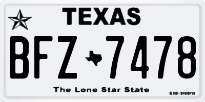 TX license plate BFZ7478