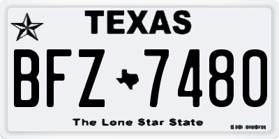 TX license plate BFZ7480