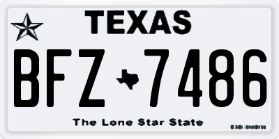 TX license plate BFZ7486