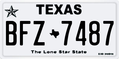 TX license plate BFZ7487