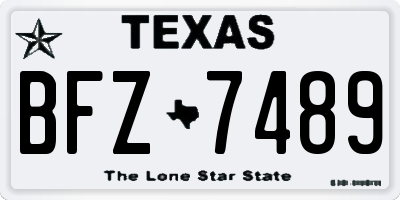 TX license plate BFZ7489