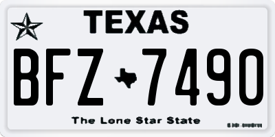 TX license plate BFZ7490