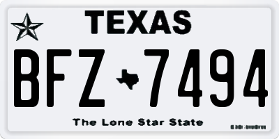 TX license plate BFZ7494