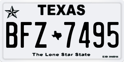 TX license plate BFZ7495